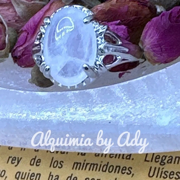 Clear phantom quartz silver victorian gem ring - Picture 2 of 10